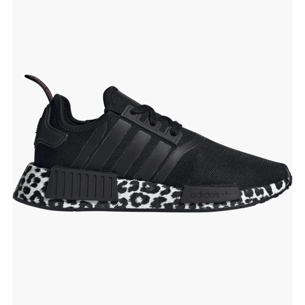 Adidas NMD R1 Black with White Leopard Print WORN ONCE